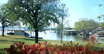 View from the dining room of the lake house