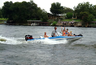 Boating on Beautiful Lake LBJ in Kingsland, Texas